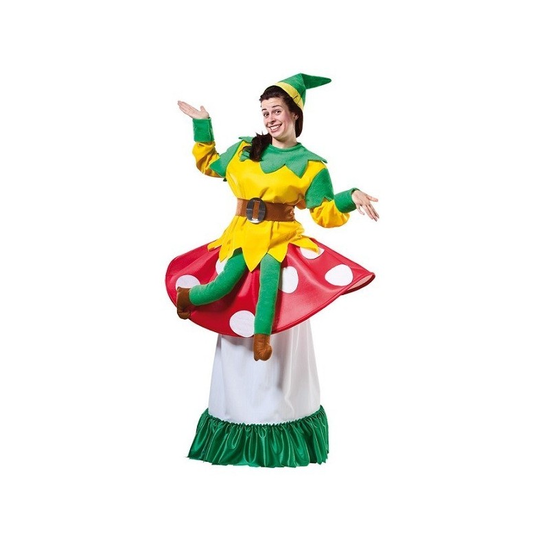 Disfraz de duende sobre seta